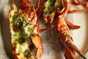 Lobster with garlic butter